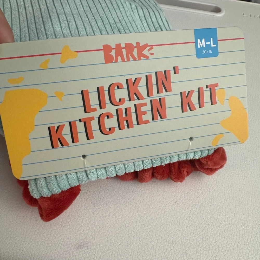 Bark lickin kitchen kit dog toy
